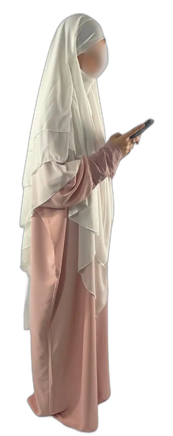 Abaya soie de medine manche lycra