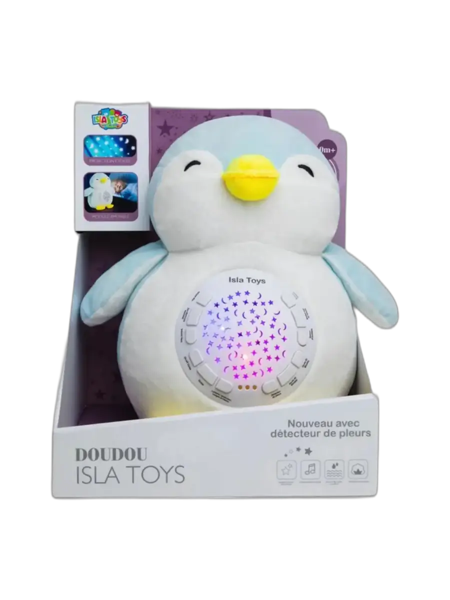 Peluche veilleuse coranique manchot, 38 sourates
